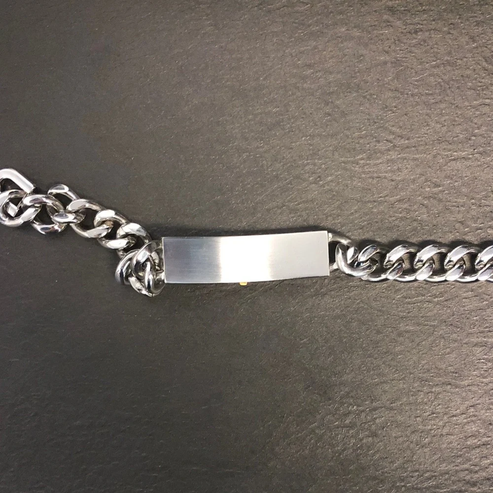 Mens Stainless Steel large link Mens Cross Bracelet